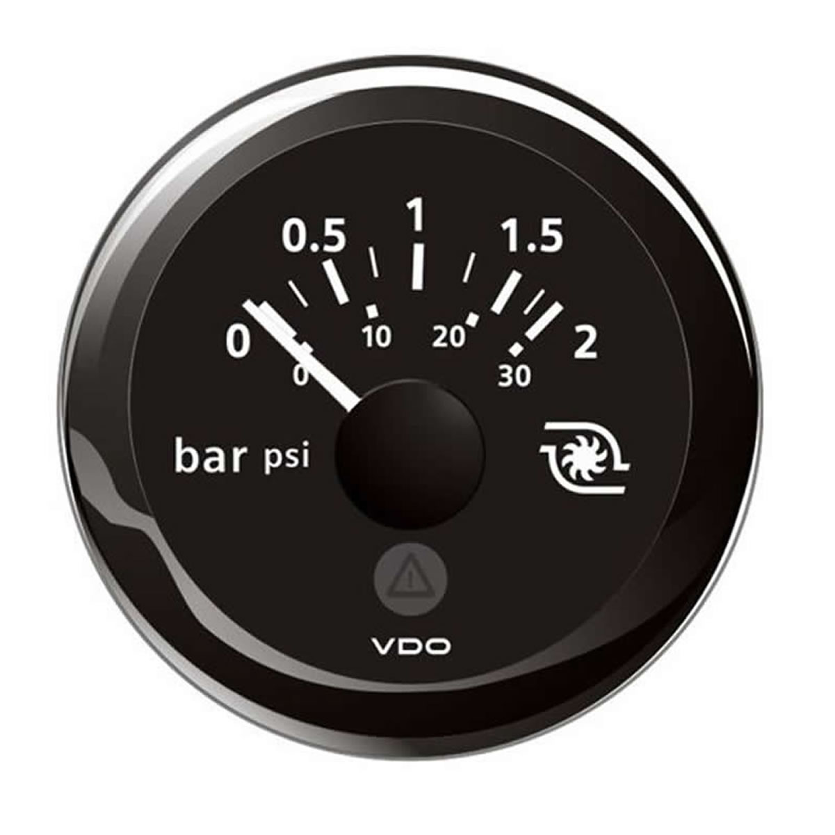 Marine VDO ViewLine Turbo Pressure Gauges 2Bar Black 52mm